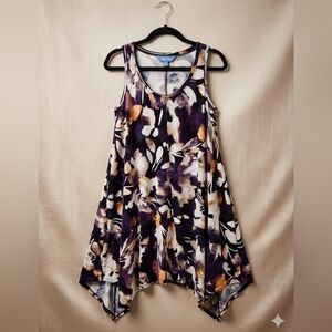 Simply Vera Vera Wang Asymmetrical Dress - Purple, White, Gold